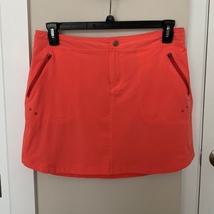 Title Nine skirt, coral, size 6, zipper, snap & string closure.